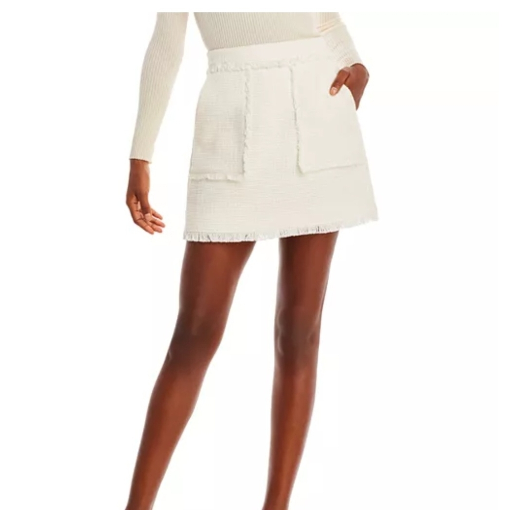 Cinq à Sept Cream Mini Skirt